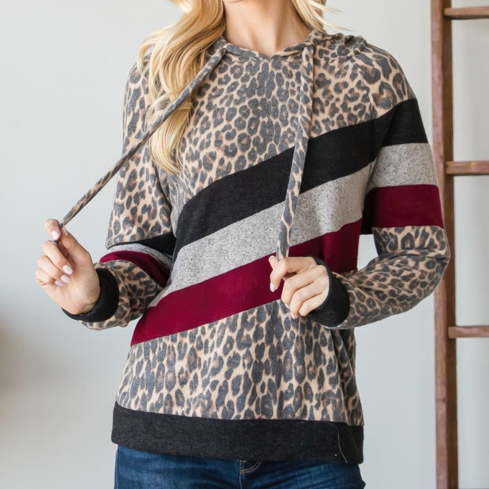 Animal Color Block Hoodie
